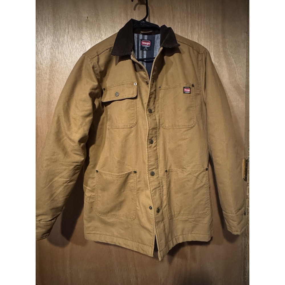 Wrangler Flex Barn Jacket Large Workwear Canvas Chore Coat Lined 34/36 S